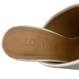ロエベ LOEWE リップドデニムミュール 37 562201 ホワイト デニム/レザー レディース ミュール