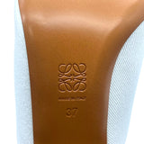 ロエベ LOEWE リップドデニムミュール 37 562201 ホワイト デニム/レザー レディース ミュール