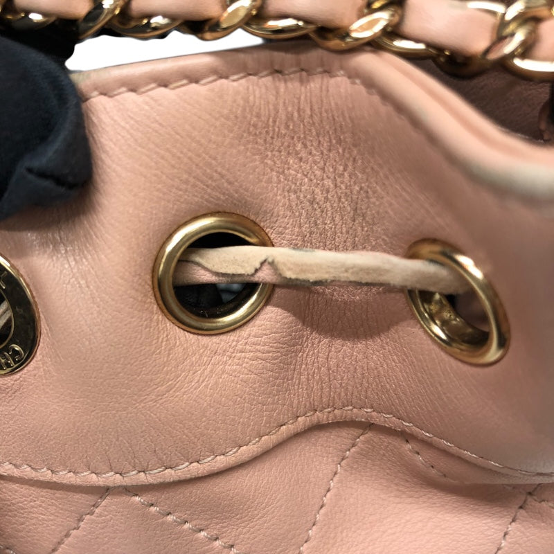 シャネル CHANEL マトラッセバケットショルダーバック ピンク/ゴールド金具 カーフ レディース ショルダーバッグ