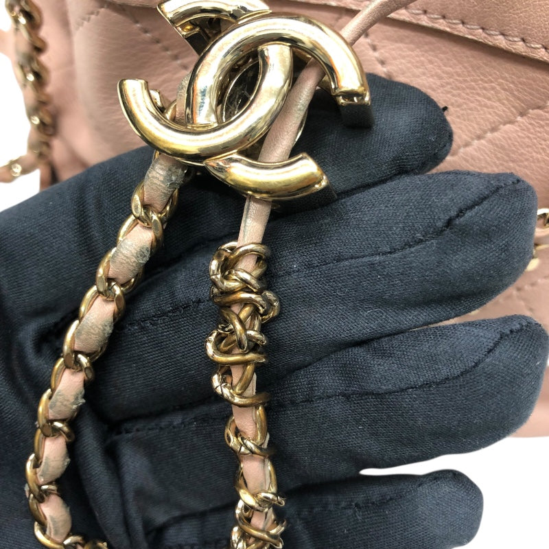 シャネル CHANEL マトラッセバケットショルダーバック ピンク/ゴールド金具 カーフ レディース ショルダーバッグ