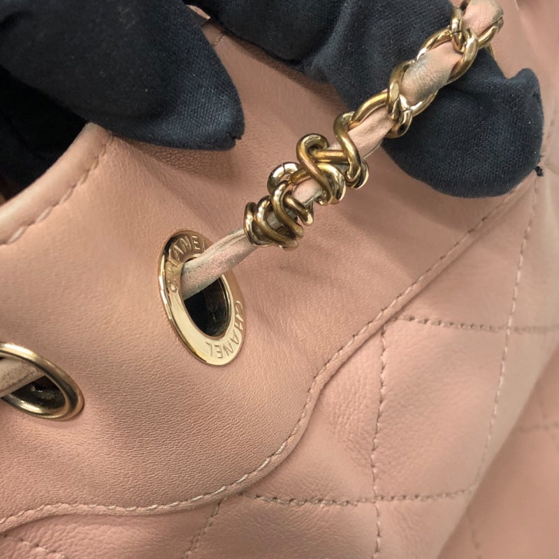 シャネル CHANEL マトラッセバケットショルダーバック ピンク/ゴールド金具 カーフ レディース ショルダーバッグ