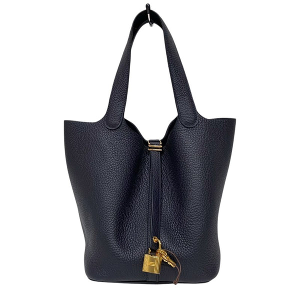 エルメス HERMES ピコタンロックMM U刻 ブルーニュイ ゴールド金具 トリヨンクレマンス レディース ハンドバッグ