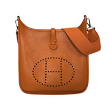 エルメス HERMES エヴリン2PM □K刻印 オレンジ シルバー金具 エプソン レディース ショルダーバッグ