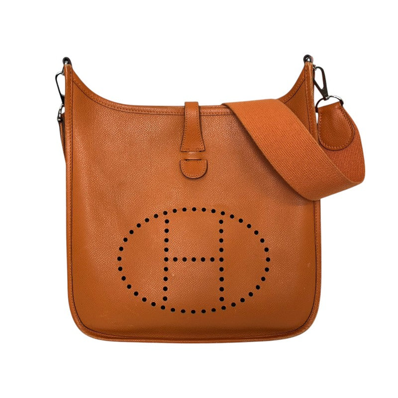 エルメス HERMES エヴリン2PM □K刻印 オレンジ シルバー金具 エプソン レディース ショルダーバッグ