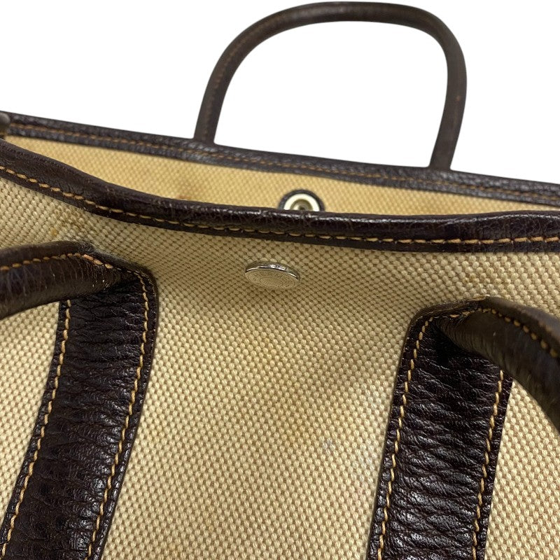 エルメス HERMES ガーデンパーティ TTPM □I刻 ベージュ×ブラウン トワル/ブッフル レディース トートバッグ ハンドバッグ
