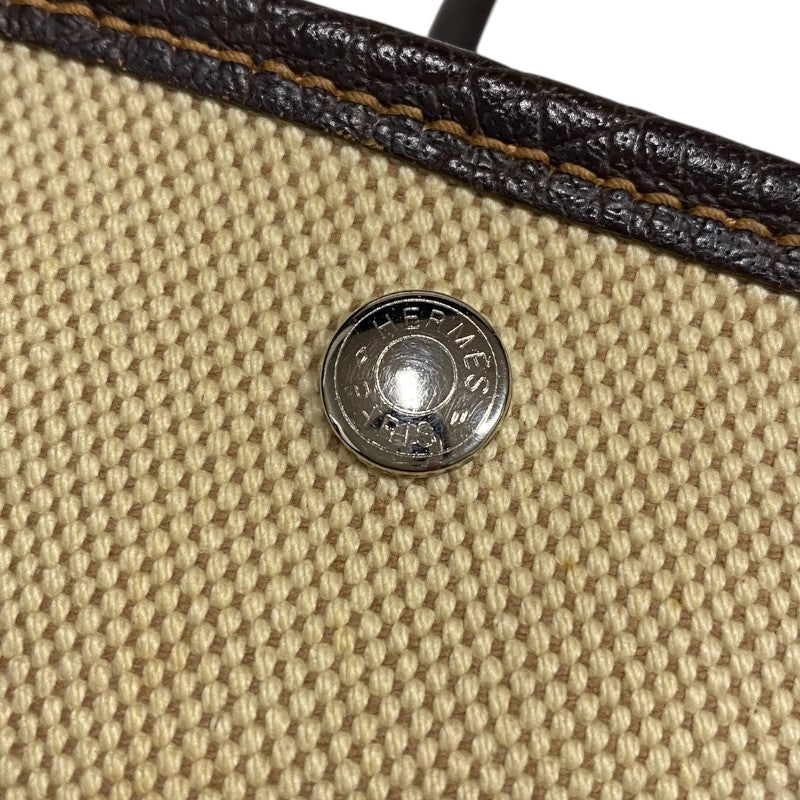 エルメス HERMES ガーデンパーティ TTPM □I刻 ベージュ×ブラウン トワル/ブッフル レディース トートバッグ ハンドバッグ