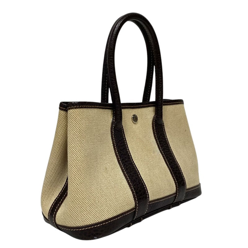 エルメス HERMES ガーデンパーティ TTPM □I刻 ベージュ×ブラウン トワル/ブッフル レディース トートバッグ ハンドバッグ