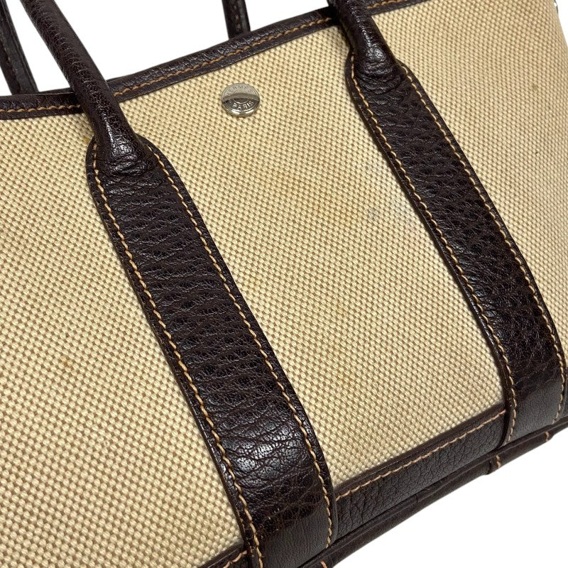 エルメス HERMES ガーデンパーティ TTPM □I刻 ベージュ×ブラウン トワル/ブッフル レディース トートバッグ ハンドバッグ