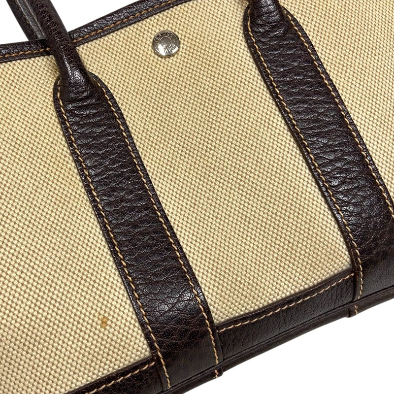エルメス HERMES ガーデンパーティ TTPM □I刻 ベージュ×ブラウン トワル/ブッフル レディース トートバッグ ハンドバッグ