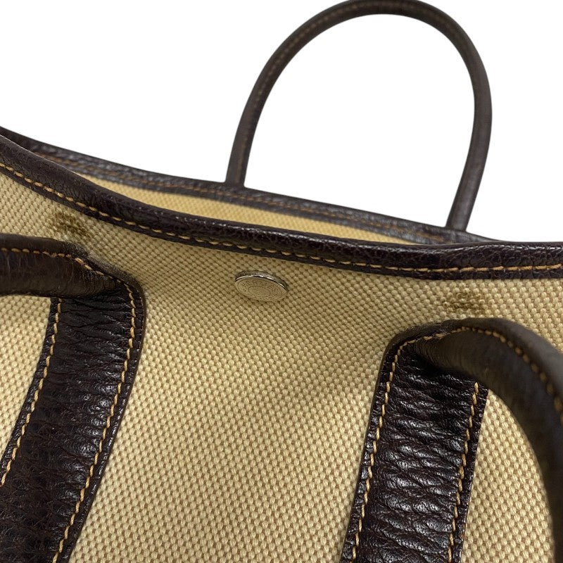 エルメス HERMES ガーデンパーティ TTPM □I刻 ベージュ×ブラウン トワル/ブッフル レディース トートバッグ ハンドバッグ