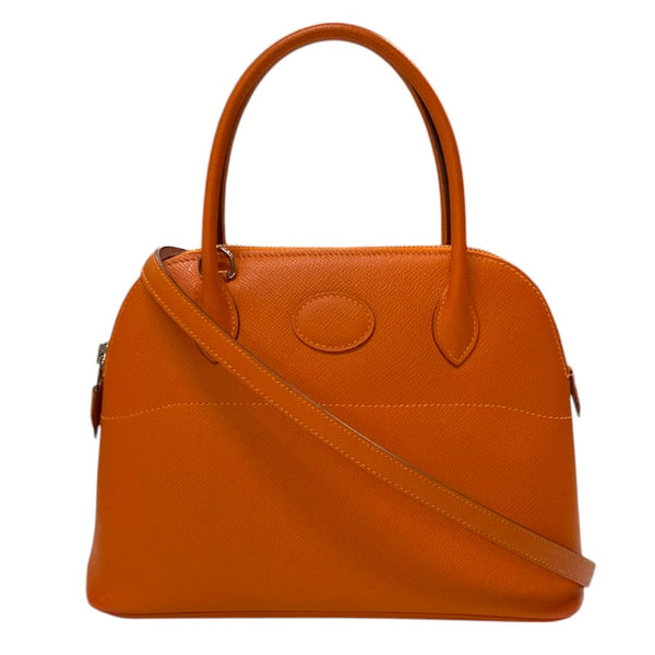 エルメス HERMES ボリード27 T刻 オレンジ シルバー金具 エプソン レディース ハンドバッグ