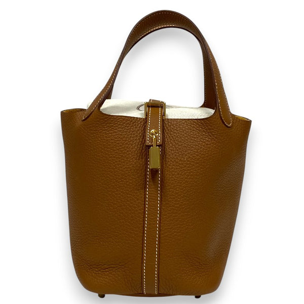 エルメス HERMES ピコタンロックPM B刻 ゴールド ゴールド金具 トリヨン レディース ハンドバッグ