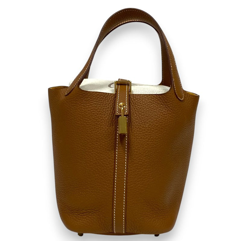 エルメス HERMES ピコタンロックPM B刻 ゴールド ゴールド金具 トリヨン レディース ハンドバッグ