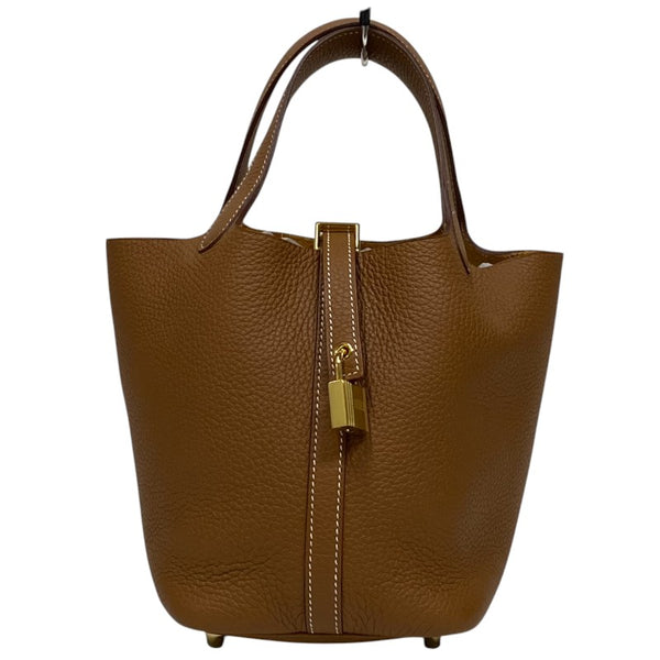 エルメス HERMES ピコタンロックPM B刻 ゴールド ゴールド金具 トリヨン レディース ハンドバッグ