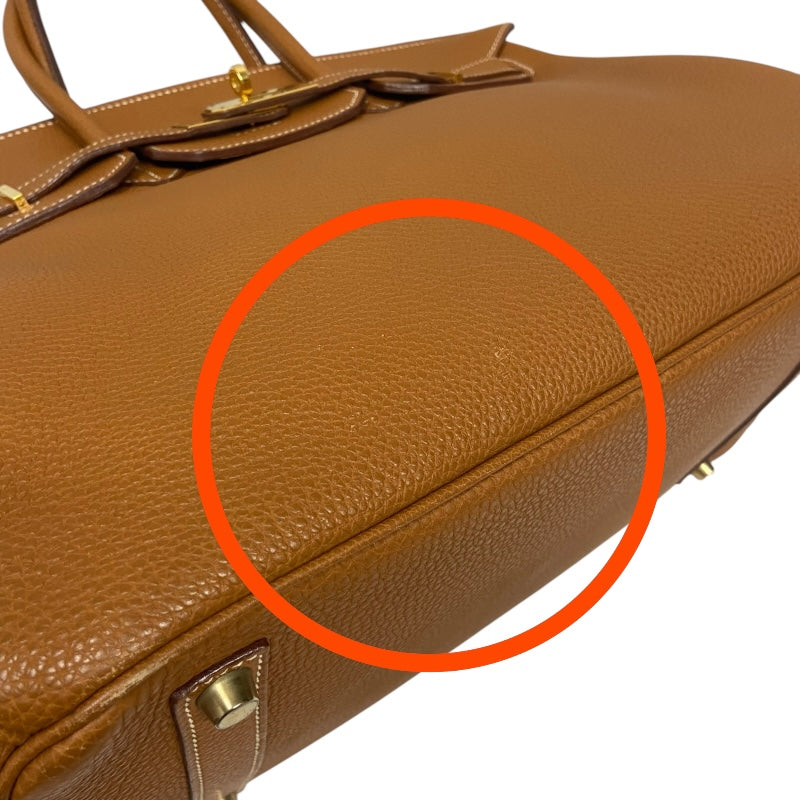 エルメス HERMES バーキン35 ▢E刻 ゴールド ゴールド金具 トゴ レディース ハンドバッグ