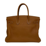 エルメス HERMES バーキン35 ▢E刻 ゴールド ゴールド金具 トゴ レディース ハンドバッグ