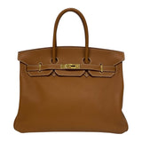 エルメス HERMES バーキン35 ▢E刻 ゴールド ゴールド金具 トゴ レディース ハンドバッグ