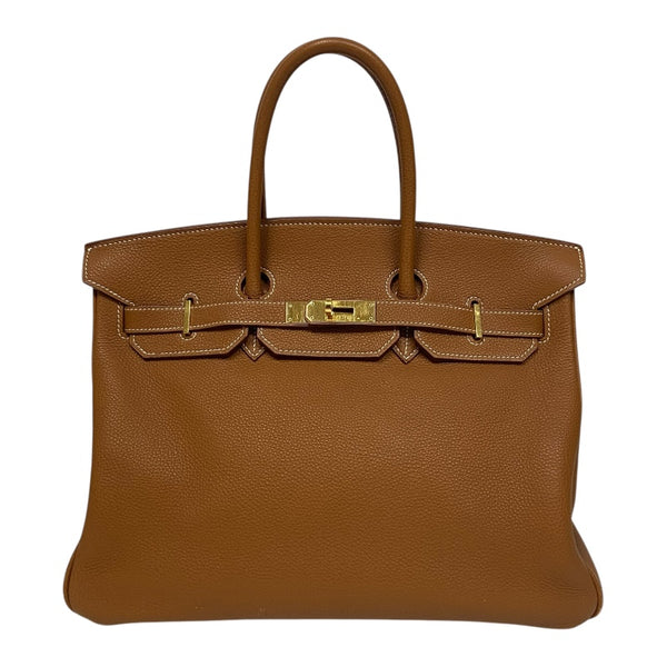 エルメス HERMES バーキン35 ▢E刻 ゴールド ゴールド金具 トゴ レディース ハンドバッグ