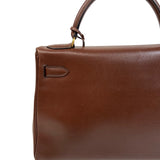 エルメス HERMES ケリー32　内縫い 〇Y刻 ブラウン ゴールド金具 クシュベル レディース ハンドバッグ