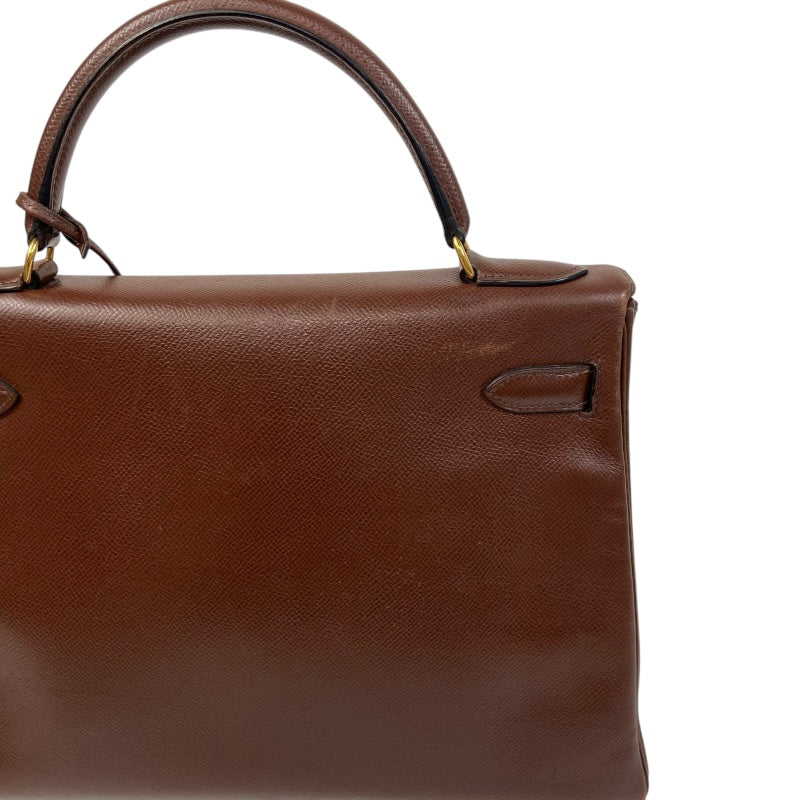 エルメス HERMES ケリー32　内縫い 〇Y刻 ブラウン ゴールド金具 クシュベル レディース ハンドバッグ