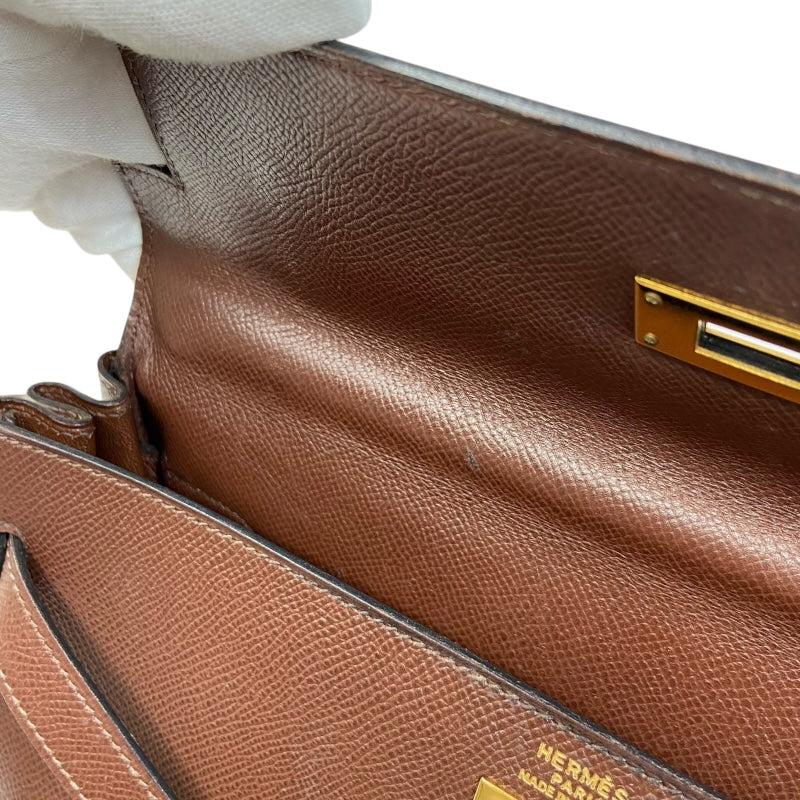 エルメス HERMES ケリー32　内縫い 〇Y刻 ブラウン ゴールド金具 クシュベル レディース ハンドバッグ