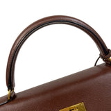 エルメス HERMES ケリー32　内縫い 〇Y刻 ブラウン ゴールド金具 クシュベル レディース ハンドバッグ