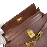 エルメス HERMES ケリー32　内縫い 〇Y刻 ブラウン ゴールド金具 クシュベル レディース ハンドバッグ