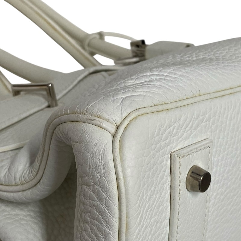 エルメス HERMES ショルダーバーキン □J刻 ホワイト シルバー金具 トリヨンクレマンス レディース ショルダーバッグ