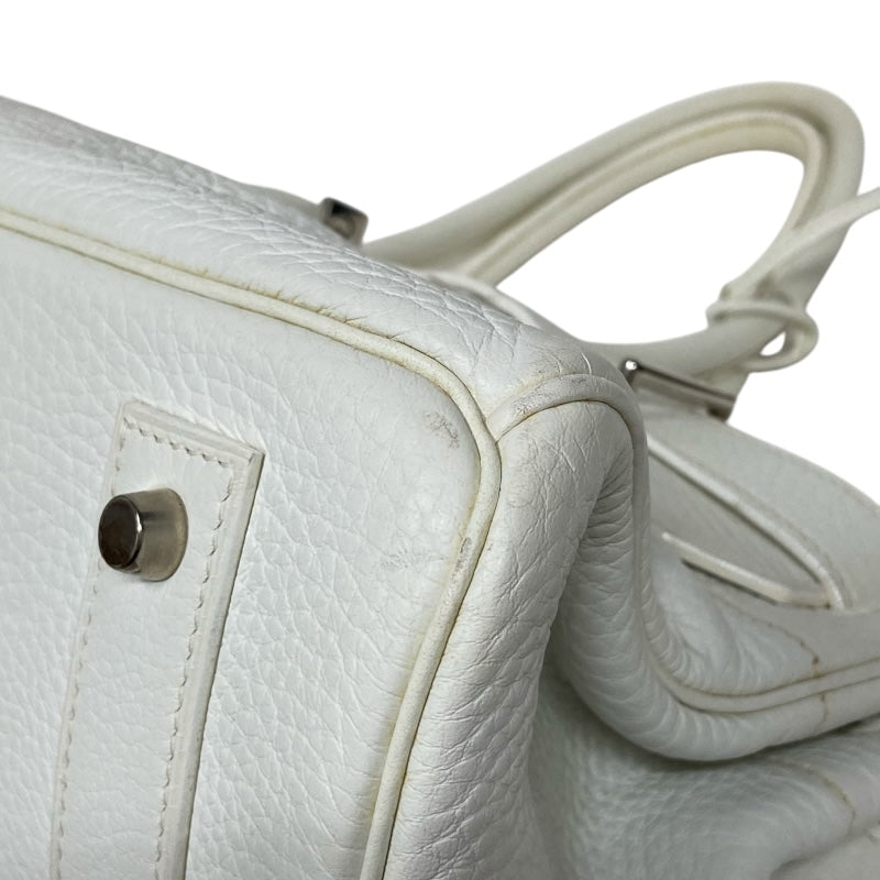 エルメス HERMES ショルダーバーキン □J刻 ホワイト シルバー金具 トリヨンクレマンス レディース ショルダーバッグ