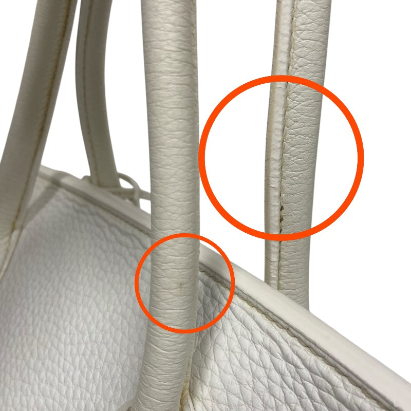エルメス HERMES ショルダーバーキン □J刻 ホワイト シルバー金具 トリヨンクレマンス レディース ショルダーバッグ