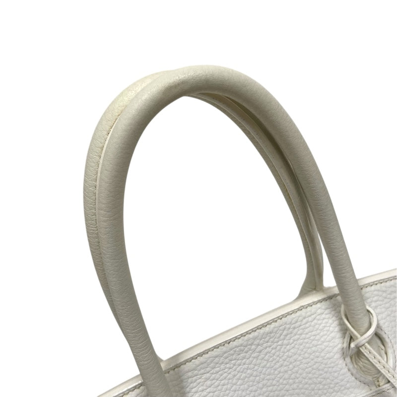 エルメス HERMES ショルダーバーキン □J刻 ホワイト シルバー金具 トリヨンクレマンス レディース ショルダーバッグ