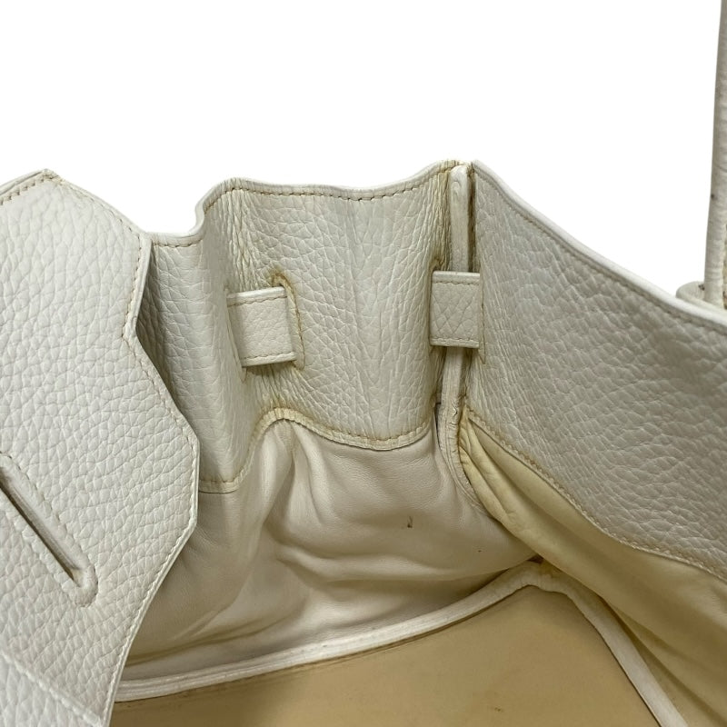 エルメス HERMES ショルダーバーキン □J刻 ホワイト シルバー金具 トリヨンクレマンス レディース ショルダーバッグ