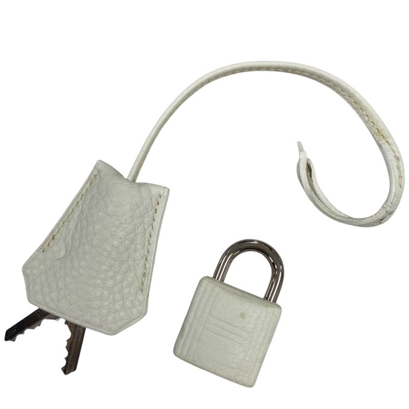 エルメス HERMES ショルダーバーキン □J刻 ホワイト シルバー金具 トリヨンクレマンス レディース ショルダーバッグ