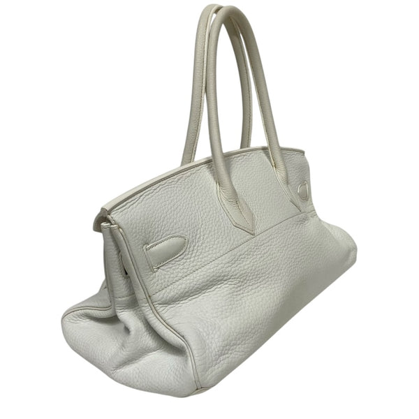 エルメス HERMES ショルダーバーキン □J刻 ホワイト シルバー金具 トリヨンクレマンス レディース ショルダーバッグ