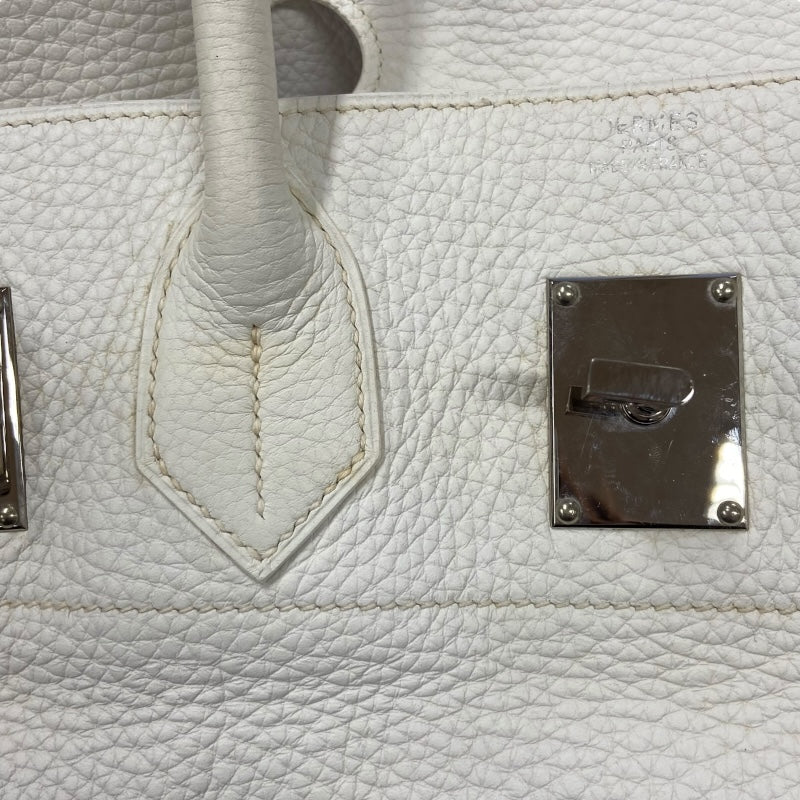 エルメス HERMES ショルダーバーキン □J刻 ホワイト シルバー