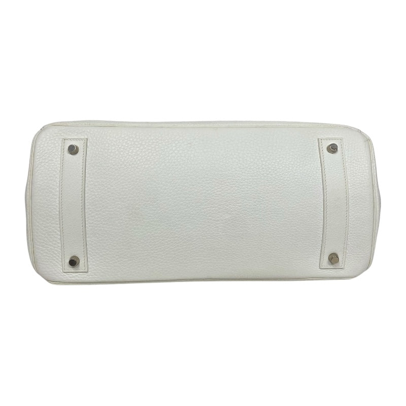 エルメス HERMES ショルダーバーキン □J刻 ホワイト シルバー金具 トリヨンクレマンス レディース ショルダーバッグ