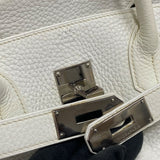エルメス HERMES ショルダーバーキン □J刻 ホワイト シルバー金具 トリヨンクレマンス レディース ショルダーバッグ