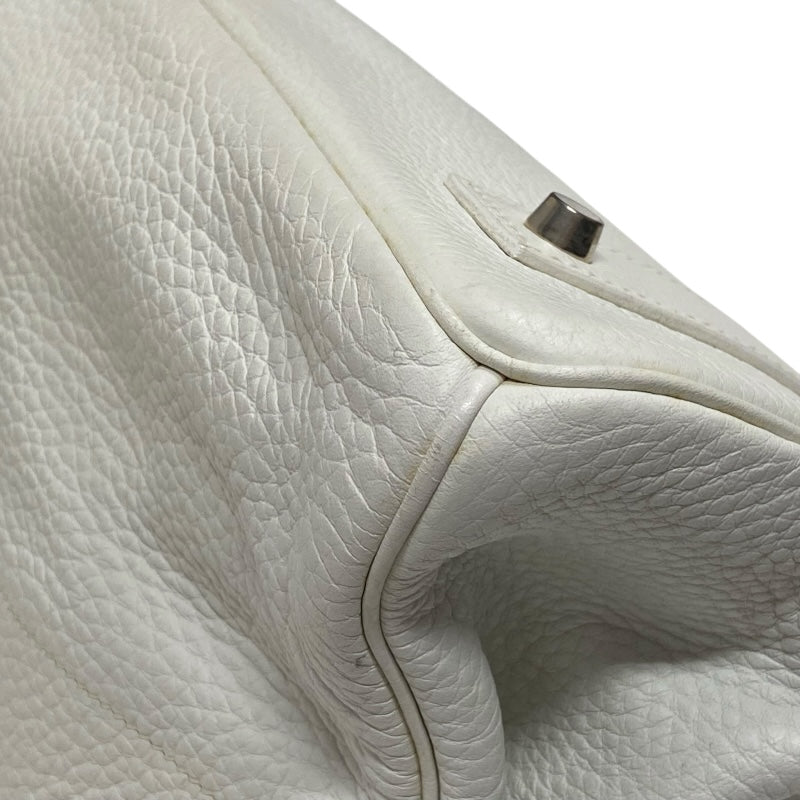 エルメス HERMES ショルダーバーキン □J刻 ホワイト シルバー金具 トリヨンクレマンス レディース ショルダーバッグ