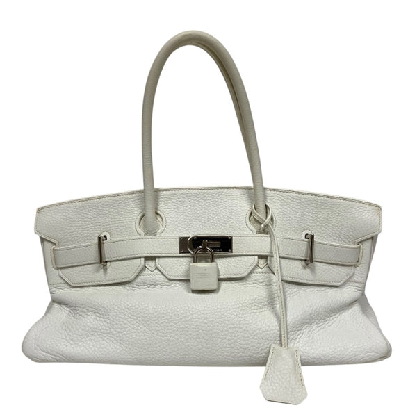 エルメス HERMES ショルダーバーキン □J刻 ホワイト シルバー金具 トリヨンクレマンス レディース ショルダーバッグ