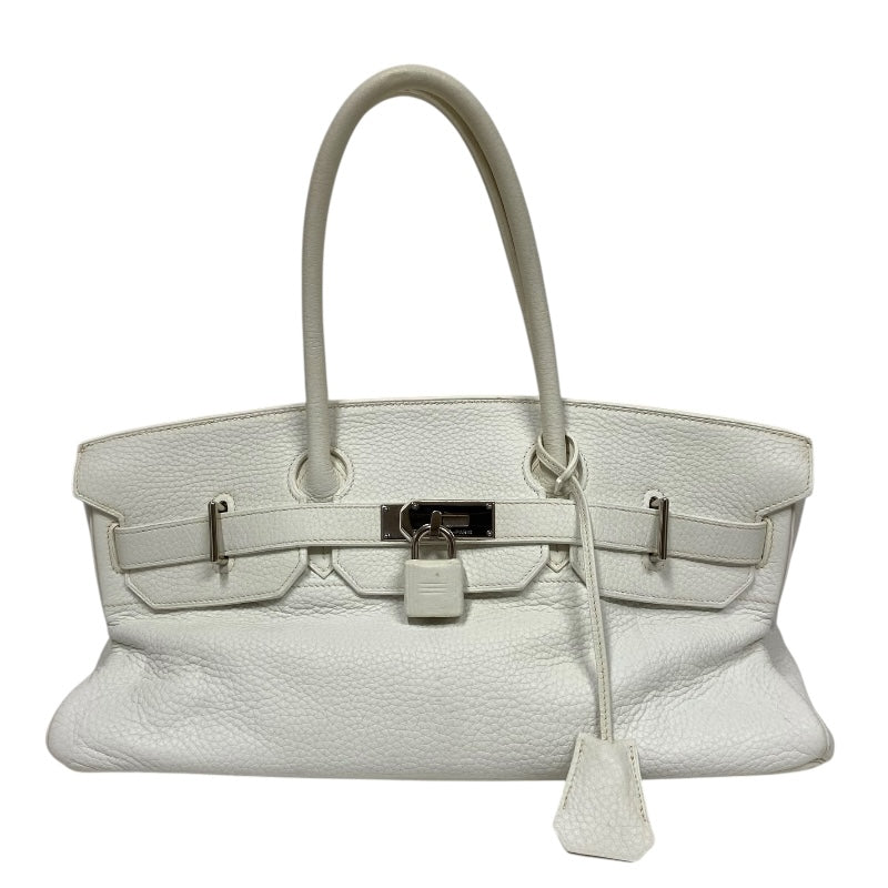 エルメス HERMES ショルダーバーキン □J刻 ホワイト シルバー金具 トリヨンクレマンス レディース ショルダーバッグ