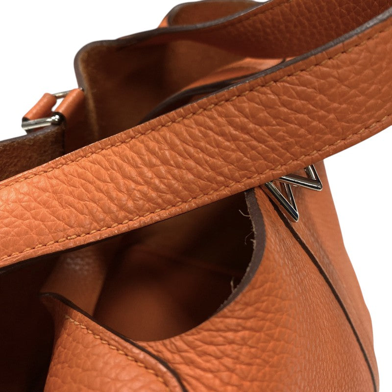 エルメス HERMES ピコタンロックPM □R刻 オレンジ シルバー金具 トリヨン レディース ハンドバッグ
