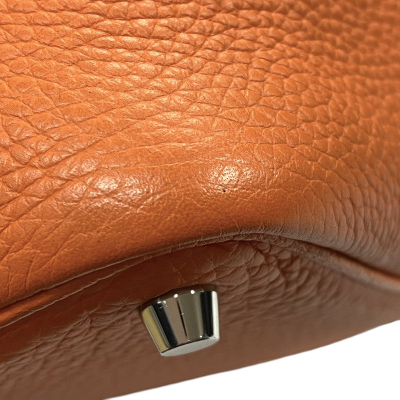 エルメス HERMES ピコタンロックPM □R刻 オレンジ シルバー金具 トリヨン レディース ハンドバッグ