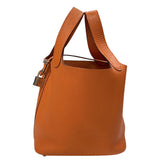 エルメス HERMES ピコタンロックPM □R刻 オレンジ シルバー金具 トリヨン レディース ハンドバッグ