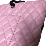 シャネル CHANEL カンボンライン ラージトートバッグ A25169 ピンク×ブラック ラムスキン レディース トートバッグ