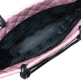シャネル CHANEL カンボンライン ラージトートバッグ A25169 ピンク×ブラック ラムスキン レディース トートバッグ