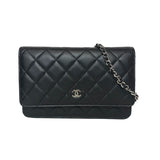 シャネル CHANEL マトラッセ チェーンウォレット AP0250 ブラック シルバー金具 ラムスキン レディース ショルダーバッグ