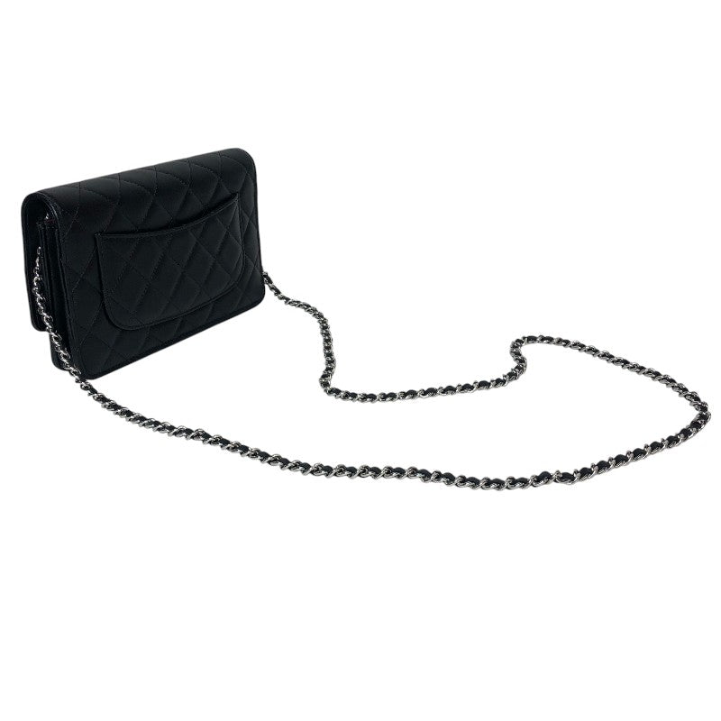 シャネル CHANEL マトラッセ チェーンウォレット AP0250 ブラック シルバー金具 ラムスキン レディース ショルダーバッグ