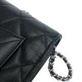 シャネル CHANEL マトラッセ チェーンウォレット AP0250 ブラック シルバー金具 ラムスキン レディース ショルダーバッグ