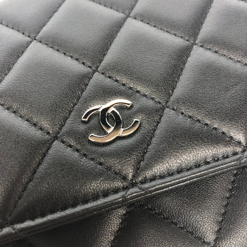 シャネル CHANEL マトラッセ チェーンウォレット AP0250 ブラック シルバー金具 ラムスキン レディース ショルダーバッグ