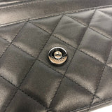 シャネル CHANEL マトラッセ チェーンウォレット AP0250 ブラック シルバー金具 ラムスキン レディース ショルダーバッグ